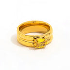 Yellow oval cut Ring