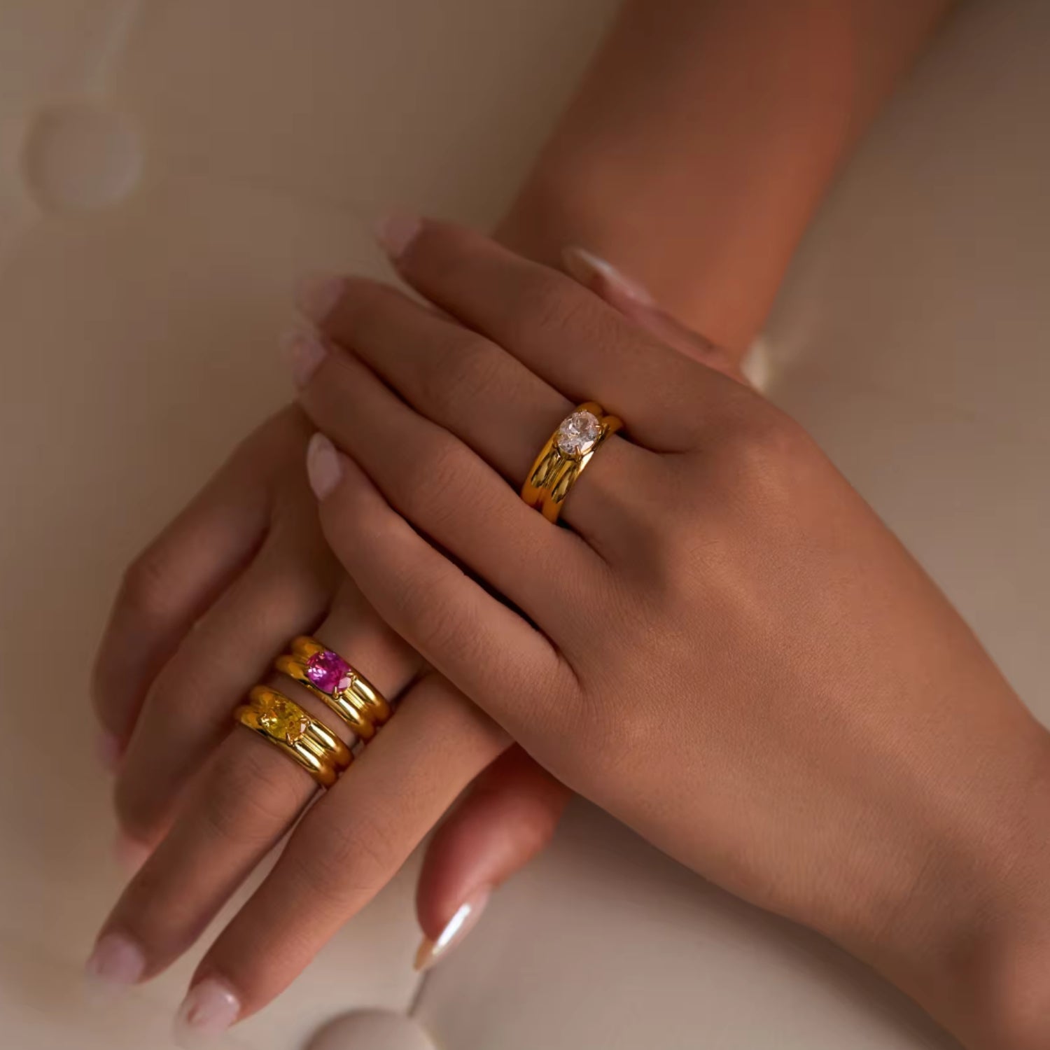 Yellow oval cut Ring