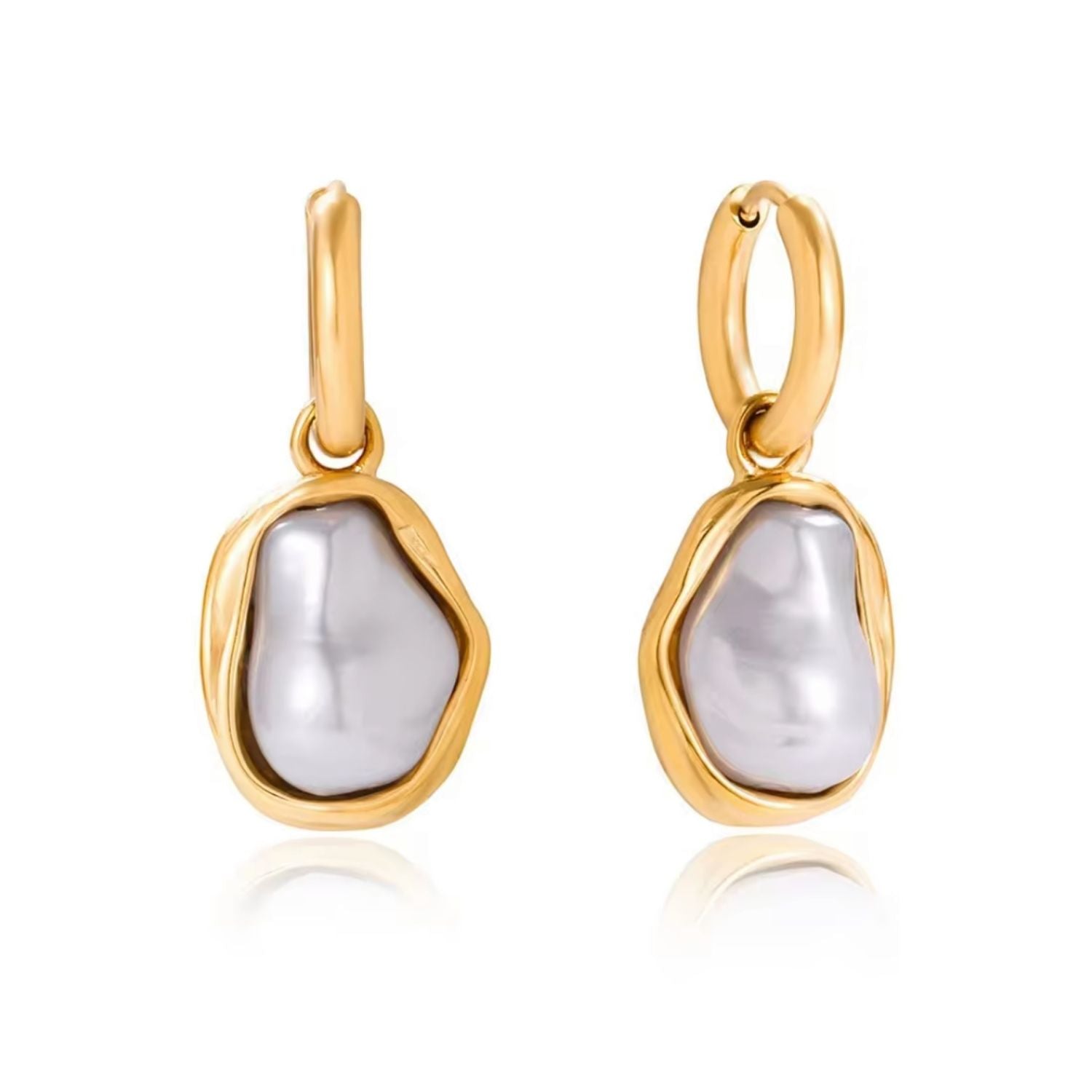 Pearl Hoops Earrings