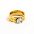White oval cut Ring
