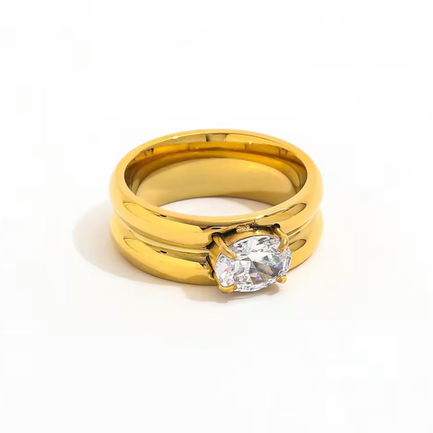 White oval cut Ring
