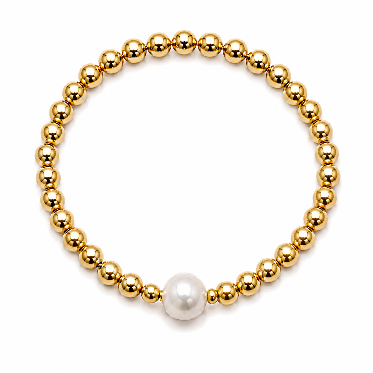 Pearl gold bead bracelet